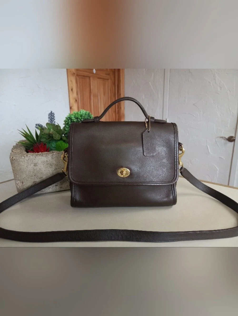 Coach Court Bag, 1996 Dark Brown Vintage, 30 Years Old, #9870